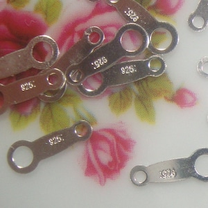 Bulk 100 pcs, 8x3mm, 925 Sterling Silver Japanese Quality Tag,Hallmarked and Anti-Tarnish, CC-0164