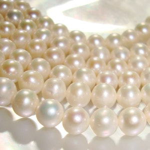 Lustrous Genuine Round Fresh Water Pearls Creamy White - Etsy