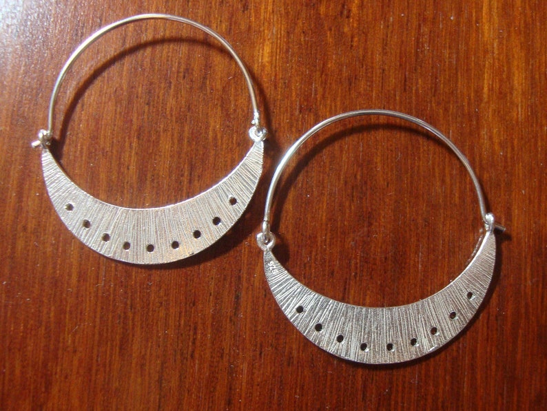 925 Sterling Silver Crescent Moon earring findings, 2 pcs, EW-0038 image 2