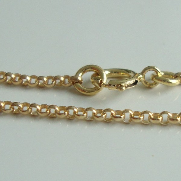 Bulk 5 pcs, 1.5 mm, 20", 18k Gold over 925 Sterling Silver Finished Rolo Chain, Dainty but Sturdy