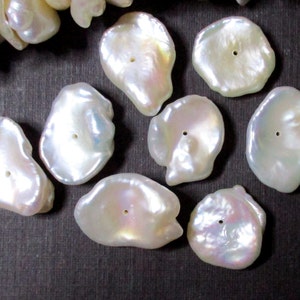 1-8&quot; Strand, 12-16mm, Lustrous Freshwater Reborn Pearl, Fresh Water Keshi Petal Pearls, CornFlake Pearl, Rainbow Hue Iridenscent, P-0107