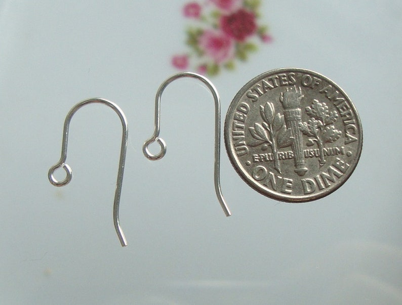 925 Sterling Silver Small French Ear Wire 10 pcs 20.5 gauge 20x10mm EW-0108