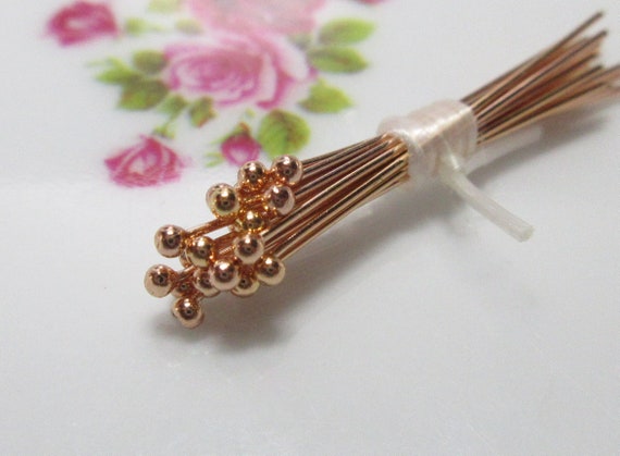 14K Gold Filled Head Pins – 3 Inch, 24 Gauge, Flat Head – 6 Pieces For Jewelry Making