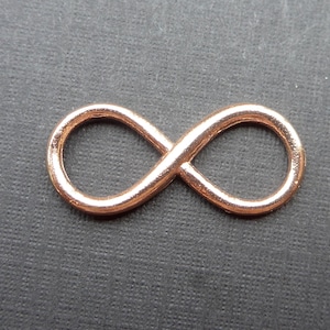 Rose Gold over 925 Sterling Silver Infinity Loop Pendant Charm Connector - 1 pcs - 21x9.5mm, 16g - PC-0061