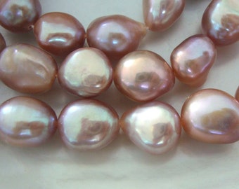 31 pearls, No Dye Baroque Fresh Water Pearls, Amazing metallic mirror-like Mauve Pink luster, Natural Color, 35% sale, P-0033