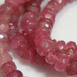 25% off, Very pretty, half Strand, 7&quot;, 3-3.5mm, Natural Pink Tourmaline Faceted Rondelle