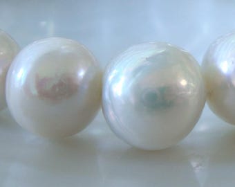 10-11mm, Not Perfectly Round Creamy White FreshWater Pearl, Edison Nucleated Bead Fresh Water Pearls sale 25% off - J8