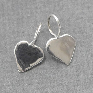 Bulk 5,10,20,30 pcs, Sterling Silver small tiny Heart Pendant Charm with ring, PC-0114