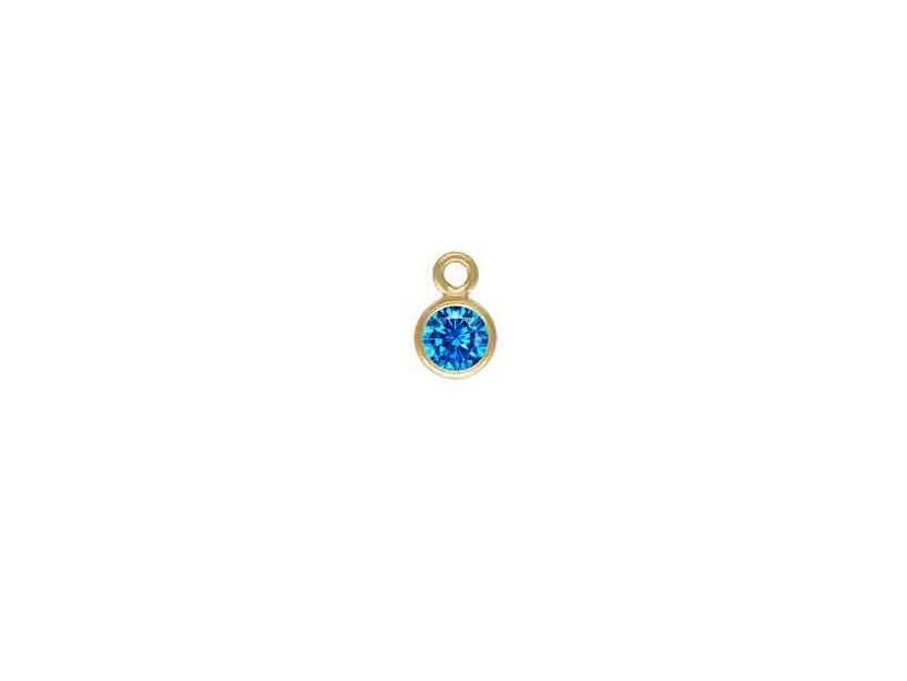 2 Pcs, 3mm, 1/20 14K Gold Filled Kyanite Sapphire Caribbean
