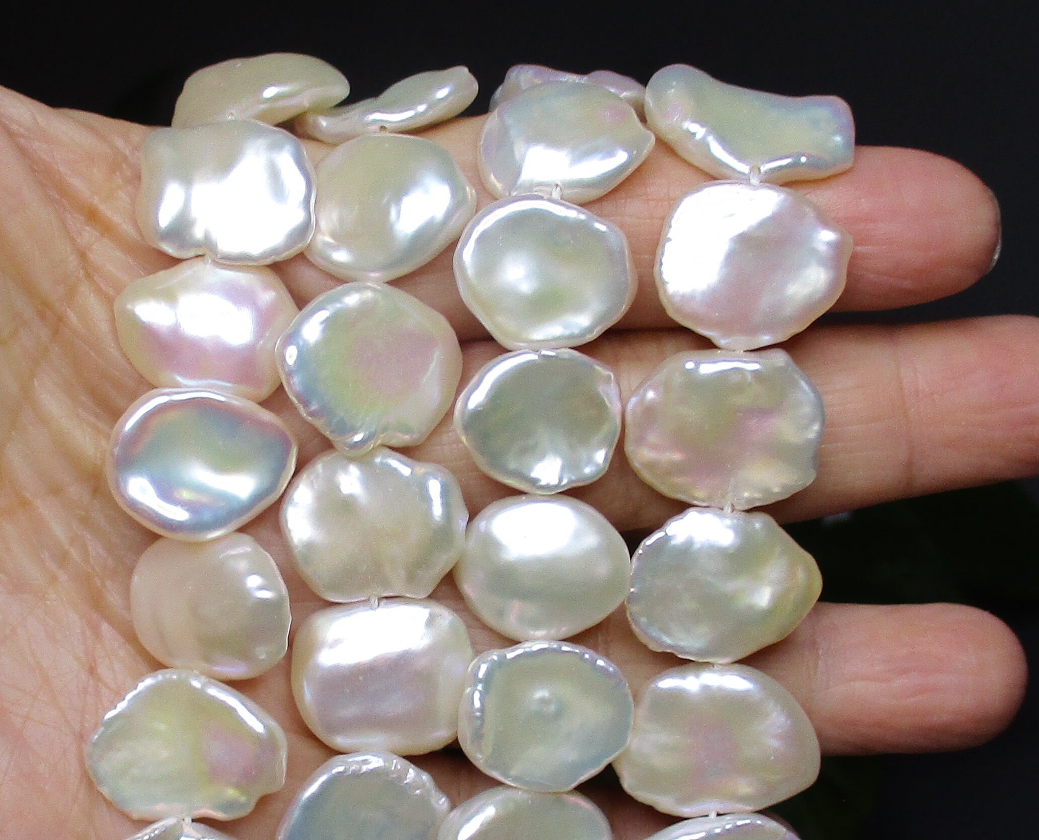 3-4.5x9-12mm White Keshi Freshwater Pearls,cornflake Shape