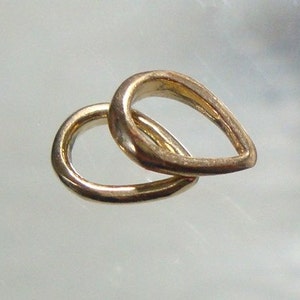 8x6.5x2mm, 4 pcs, 24K Gold over 925 Sterling Silver Tear Drop Bail, B-0005