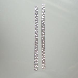 Hammered Sterling Silver Bar Pendant – Skinny Stamping Connector (40x2mm)