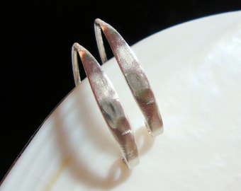20x12mm, 4 pcs, Handmade 925 Sterling Silver Solid Artsy Hammered Elegant Sexy Earwire, EW-0022