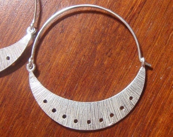 925 Sterling Silver Crescent Moon earring findings, 2 pcs, EW-0038