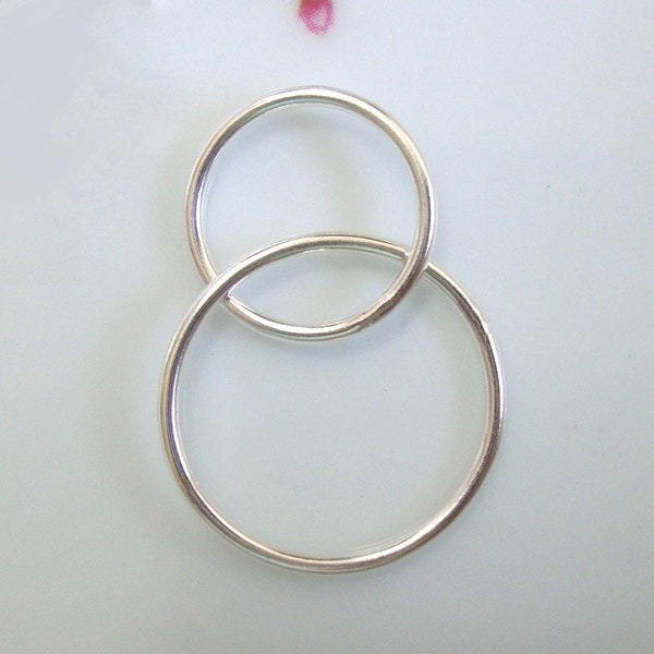 1 pc, 12mm and 16mm Ring, 925 Sterling Silver 2 circles Link, Interlocking Rings, Fine Infinity Link, Infinity Connector, CC-0235