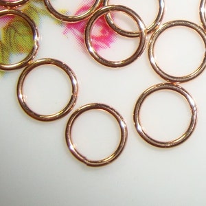 25, 50, 75, 100 pcs, 6mm, 22 gauge, Handmade Rose Gold over Sterling Silver soldered closed Jump Ring, 6jc22