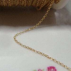 1-10 ft, 1,3 mm, 14K Gold Filled Rolo Kette, hergestellt in den USA
