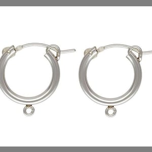 925 Sterling Silver Hoop Eurowire with open loop, 2.3x15mm, Hinged Hoops, EW-0130