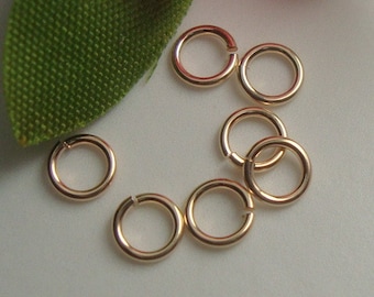 Bulk 50 pcs, Handmade 24K Gold Vermeil Quality open jump rings, 6mm, 20 gauge