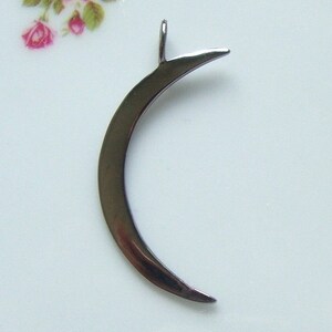 1 pc, 35x15mm, Black Rhodium Large Crescent Moon Pendant, Half Moon Pendant, Beautiful Quality, High Polished Pendant Finding-  PC-0082