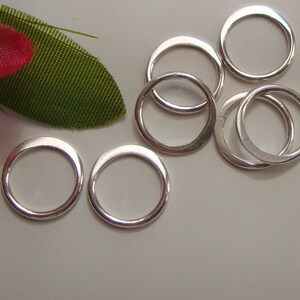 925 Sterling Silver Eternity Circle Link, 9x1mm, 6 pcs, Minimalist Popular item for Macrame bracelet image 3