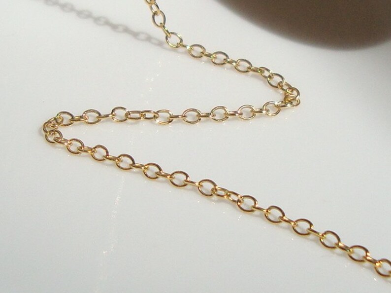 5 ft, 2x1.7mm, 14K Gold Filled Cable Chain, Pretty Popular chain,gcb217 image 1