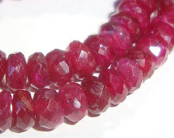 40 pcs, 4-4.5mm, Ruby Rondelles Beads, Beautiful Color