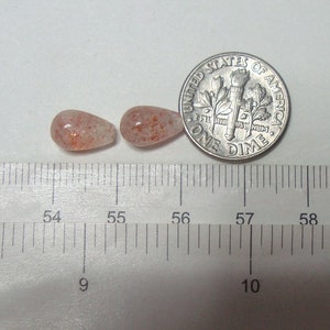 1 pair, 6x10mm, AA Sunstone Small Smooth Teardrop Briolette, Half Drilled, Top Drilled, Designer Pieces, GS-0266 image 3