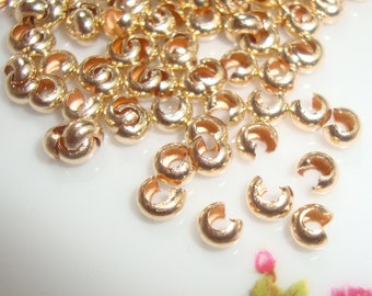20 pcs, 3mm, 14K Gold Filled Crimp Cover bead, CC-0105