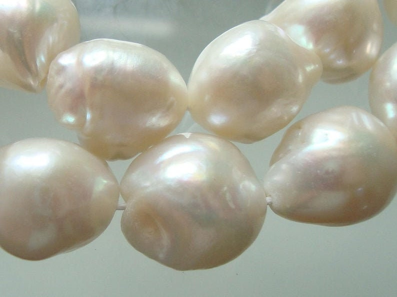 11-12x12-13mm, 2 Pearls, Freshwater Pearl, Huge Imperfect Baroque