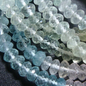 Volledige streng, 4-5 mm, prachtige aquamarijn multipastelkleur microfacet rondelle