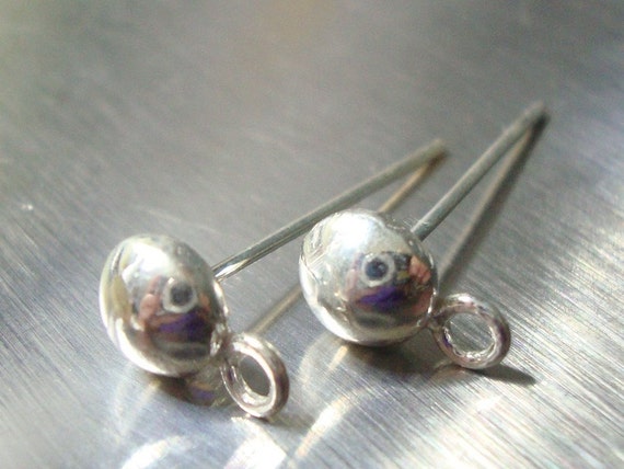 Ball Post Stud Earrings Polished Hammered Sterling Silver - 6mm Ball Post Stud Earrings Polished Hammered Sterling Silver - 6mm