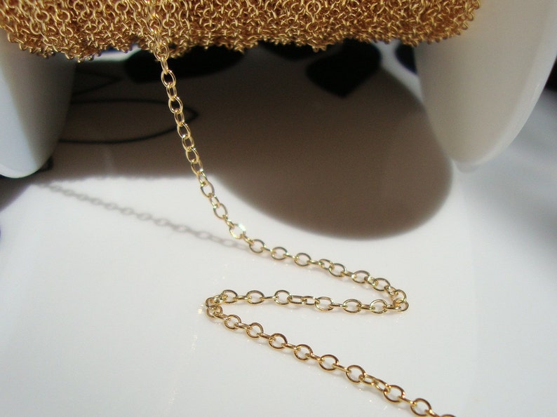 5 ft, 2x1.7mm, 14K Gold Filled Cable Chain, Pretty Popular chain,gcb217 image 5