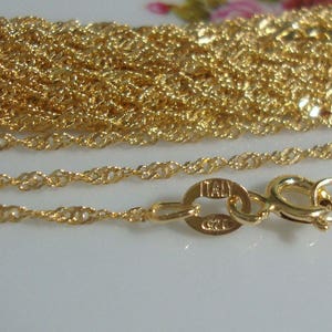 1 pc, 1.5mm, 30in, 76cm, 18K Gold Plate Sterling Silver Singapore Chain, Made in Italy