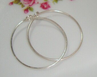 Save, Bulk 3 pairs, 20mm, 20ga gauge wire, 0.8mm wire, Bali Artisans, Sterling Silver Earring Hoops