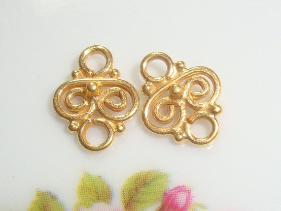 les les les 12 pièces en vrac, 9x7mm, fait à la main or Vermeill minuscules en filigrane petit maillon, PC-0010 900ef3 les les les 12 pièces en vrac, 9x7mm, fait à la main or Vermeill minuscules en filigrane petit maillon, PC-0010 900ef3