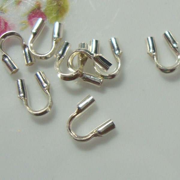 20-100 pcs, 5mm, 0.8mm hole, Wire Protector, Sterling Silver Cable Thread Thimbles, CC-0034