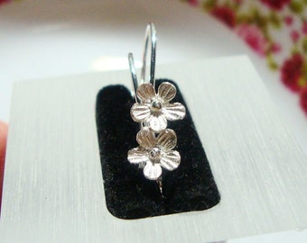 2, 4, 5 pares, 24x12 mm, Handmade 925 Sterling Silver Lovely Daisy Floral Earwires, EW-0014