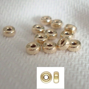 20-50 pcs, 3.2x1.6mm, 14k Gold Filled Rondelle Bead Spacer, CC-0207
