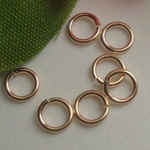 50 peças, 6 mm, calibre 22, anéis de salto de clique e trava preenchidos com ouro 14k, fabricados nos EUA