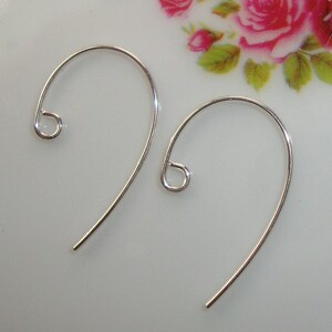 Sterling Silber Bassschlüssel Ohr Draht, Einfache Ohr Draht,Bulk 20 Stück - 20 x 12 mm - 20 Gauge - EW-0025