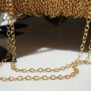 5 ft, 2x1.7mm, 14K Gold Filled Cable Chain, Pretty Popular chain,gcb217 image 4