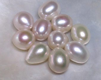 9-11x7.5-8.5 mm, 10 perlas de agua dulce, AAA, maravillosas y brillantes, preciosas perlas auténticas en forma de gota, perforadas a la mitad.
