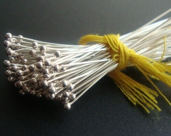 8% off Bulk 1000 pcs, 26ga gauge, 20mm, 0.75 inch, Bali Sterling Silver Handmade Ball End Headpins