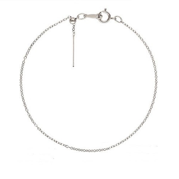 Add A Charm Bracelet, 925 Sterling Silver Add A Charm, Add A Bead, Adjustable Cable Chain Bracelet, CC-0206