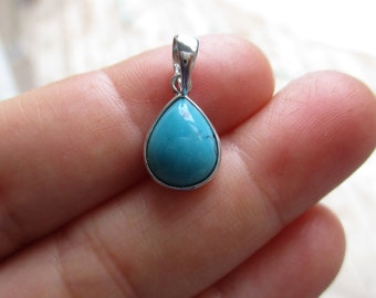 Natural Turquoise Sterling Silver Pendant, 1 pc, December Birthstone, GS-0435