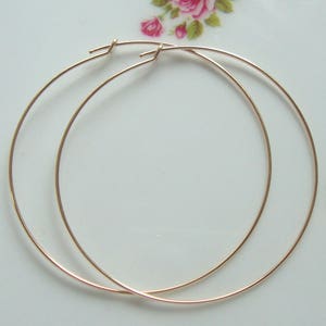 45mm, 2 pcs, 21 gauge 14k Gold Filled Beading Hoops Earwires