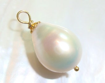 1 pc, 14-16x11-12mm Big Fresh Water Pearl Drop Pearl Pendant, Dangles, Pearl Pendant, a28-1