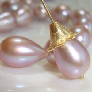 Purple Gold Rosegold lilac Freshwater Pearl Beads with Small Core