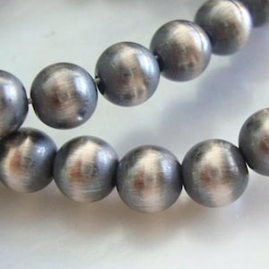 Perlas Navajo de Plata de Ley 925 de 7 mm, Espaciadores Redondos Oxidados sin Costuras, CC-0312